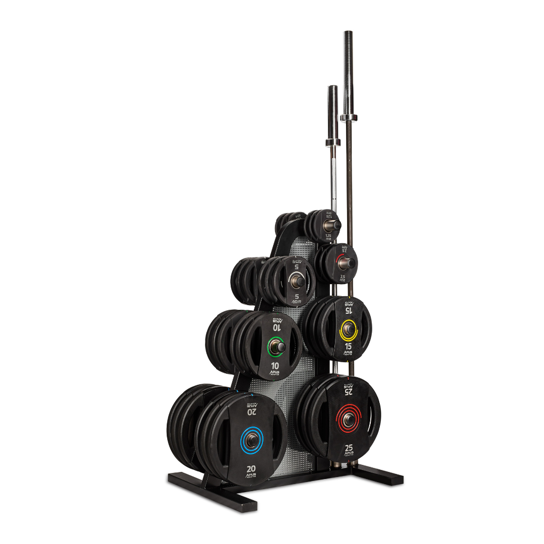 APUS Weight Plate Rack zwart met Olympic halterschijven