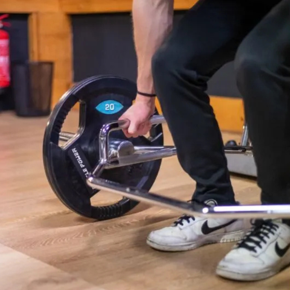 Olympische halterstang hex bar met dubbele grip en knurling model