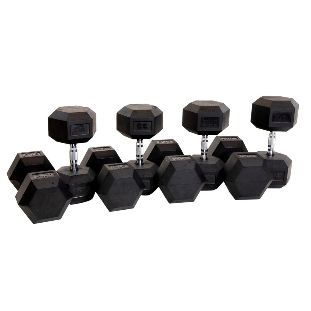 MP Hexagon Dumbbells 32,5-40 kg set voor professionele home gym