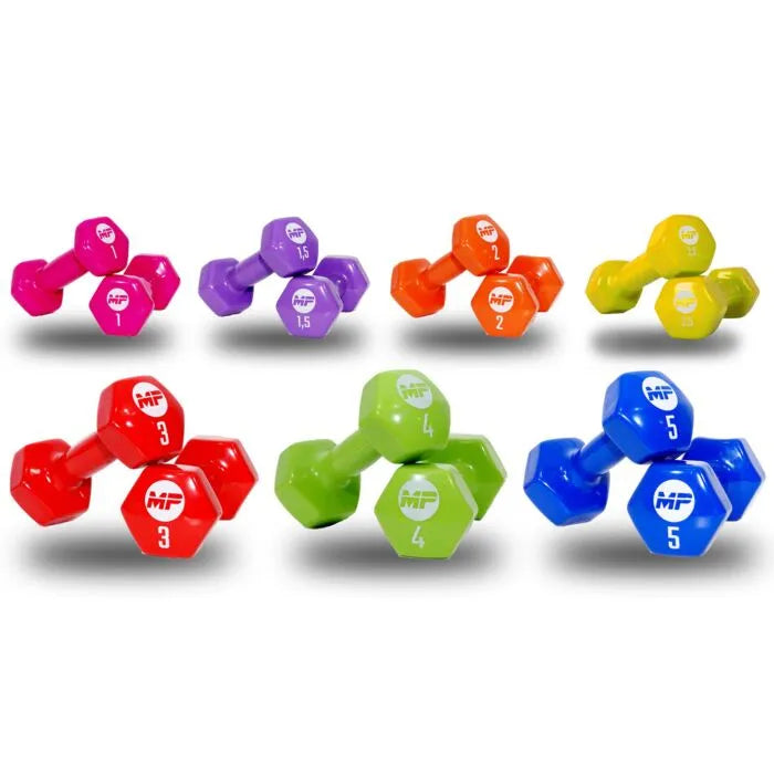 vinyl dumbbells set muscle power gekleurde gewichten set