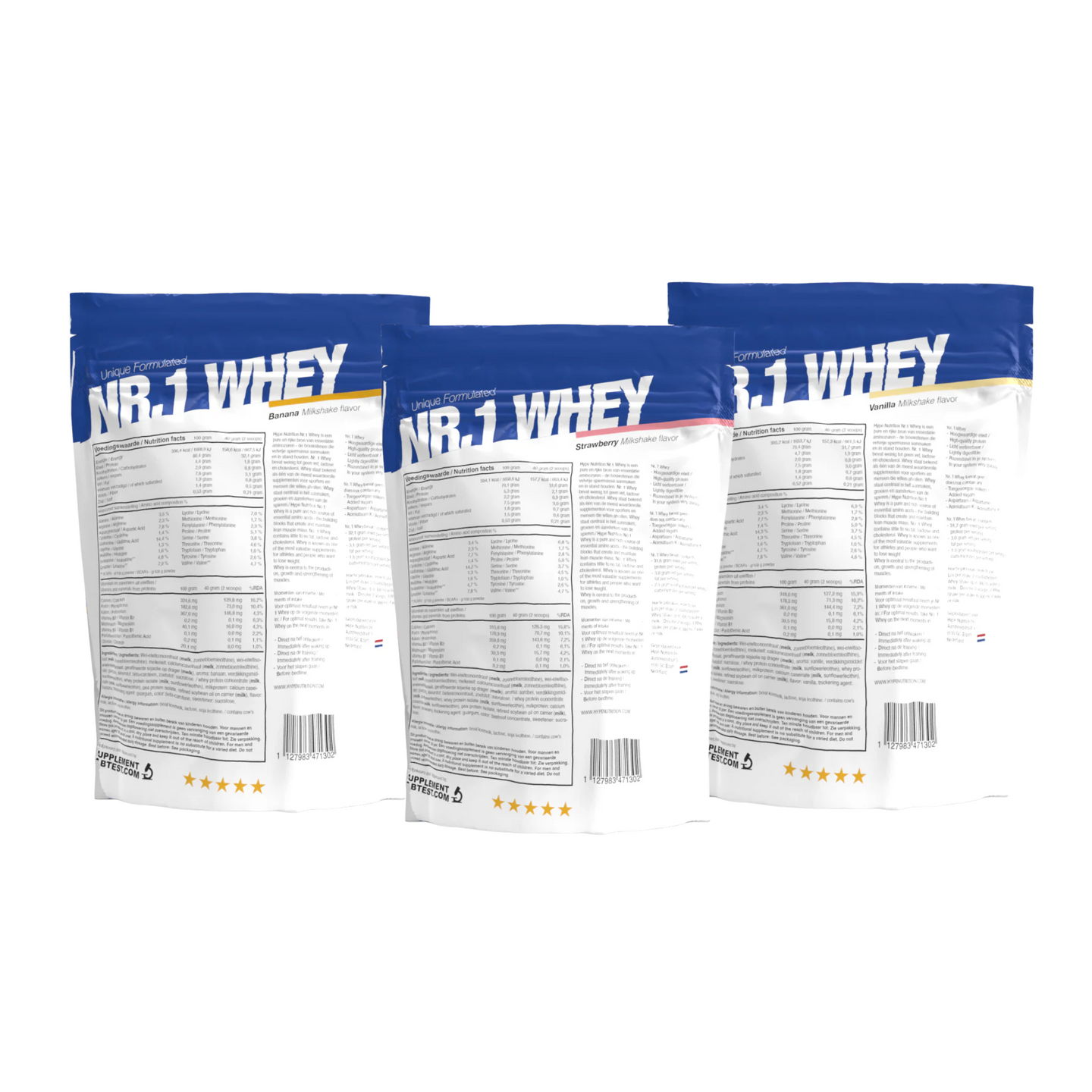 Essential Protein Trio Nr.1 Whey – drie smaken en gratis shakebeker