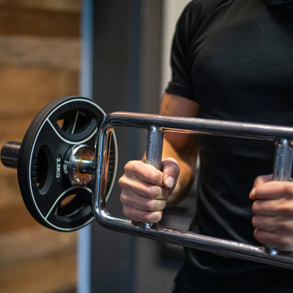Olympische barbell triceps trainer met knurling en soepele rotatie