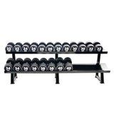 Heavy duty dumbbellrek 2-laags met zware dumbbells PU dumbbells