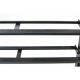 Stijlvol dumbbellrek zwart in moderne fitnessruimte detail shot