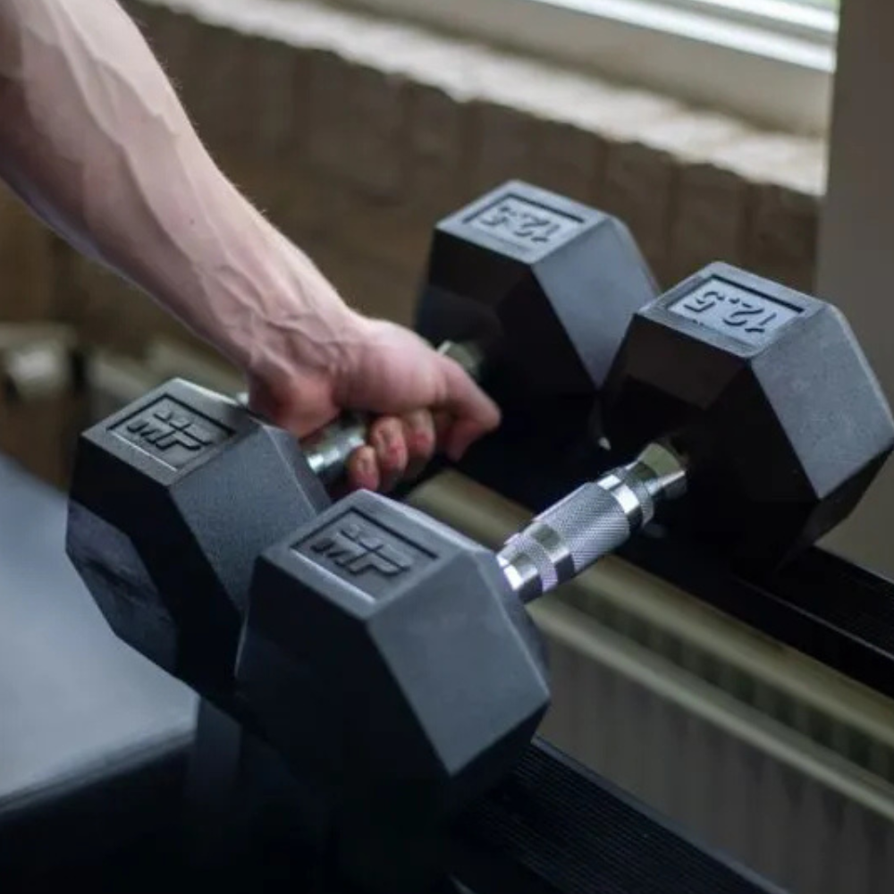 Hexagon dumbbells set voor krachttraining en fitness vasthoudend