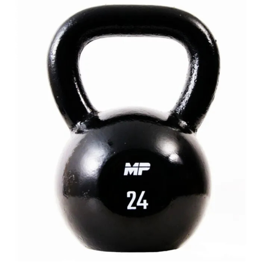 Gietijzeren kettlebell zwart voor home gym 24kg
