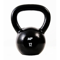 Gietijzeren kettlebell zwart voor home gym 12kg