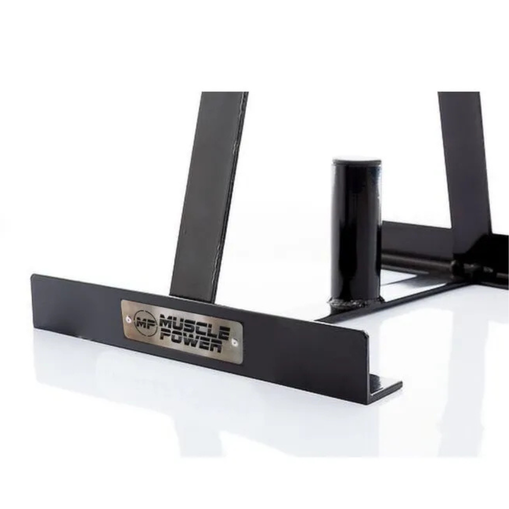 Zwart opbergrek halterschijven voor georganiseerde home gym of sportschool