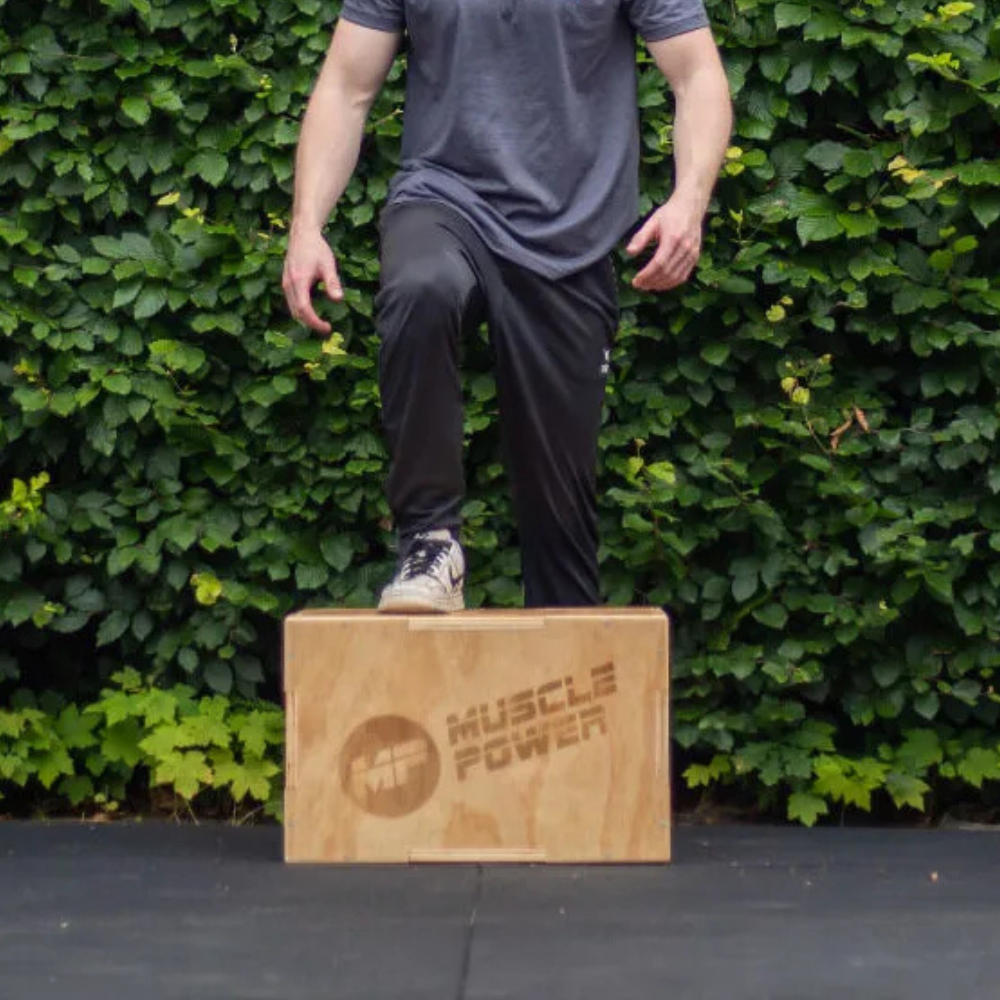 Compacte plyo box hout voor thuis fitness training