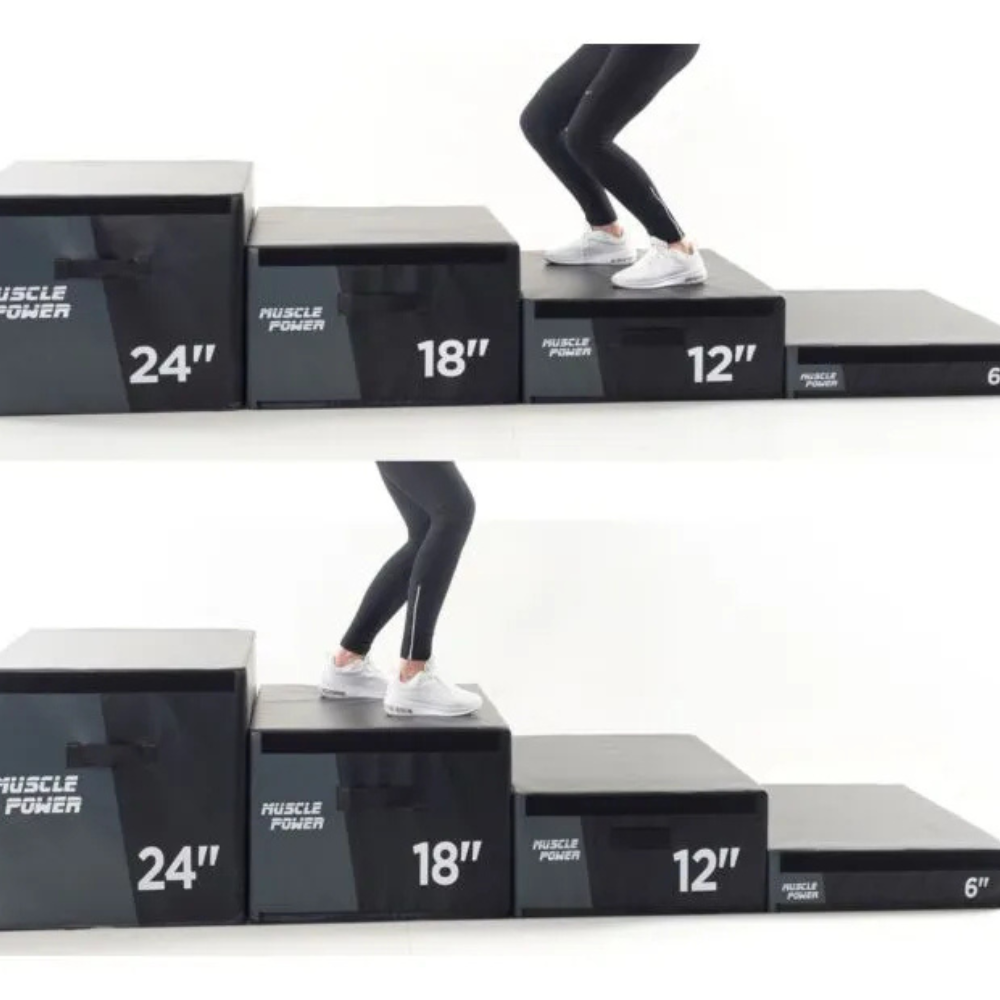 Veilige plyo box set met zachte landing en meerdere hoogtes