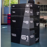 Veilige plyo box set met zachte landing en meerdere hoogtes opgestapeld