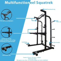 Muscle Power multifunctioneel squat rack MP2391 met pull-up en krachttraining setup informatie