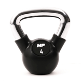 Rubber chrome kettlebell zwart in home gym 4kg