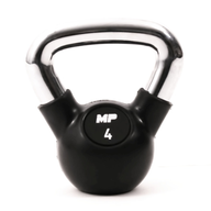Rubber chrome kettlebell zwart in home gym 4kg