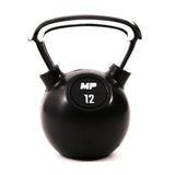 Rubber chrome kettlebell zwart in home gym 12kg
