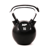 Rubber chrome kettlebell zwart in home gym 16kg