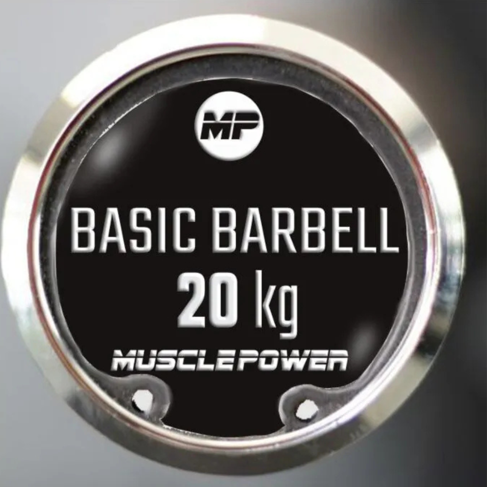 Barbell met chroom afwerking en dubbele knurling voor sportschool en home gym