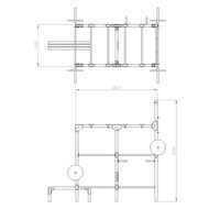 Premium buiten gym krachtstation voor calisthenics training maatschets