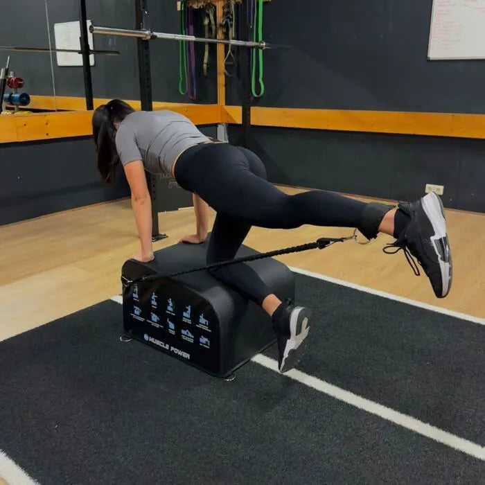 Muscle power hip thrust box cable kickback