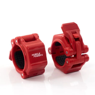 Muscle Power Quick Lock Collar Set Rood Ø 50 mm  – Maximale Grip & Snelle Wissels