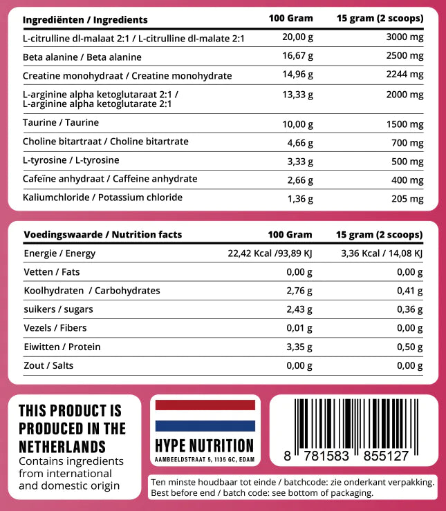 Pre Workout Pumping Iron V2 – Explosieve Energie & Ultieme Focus